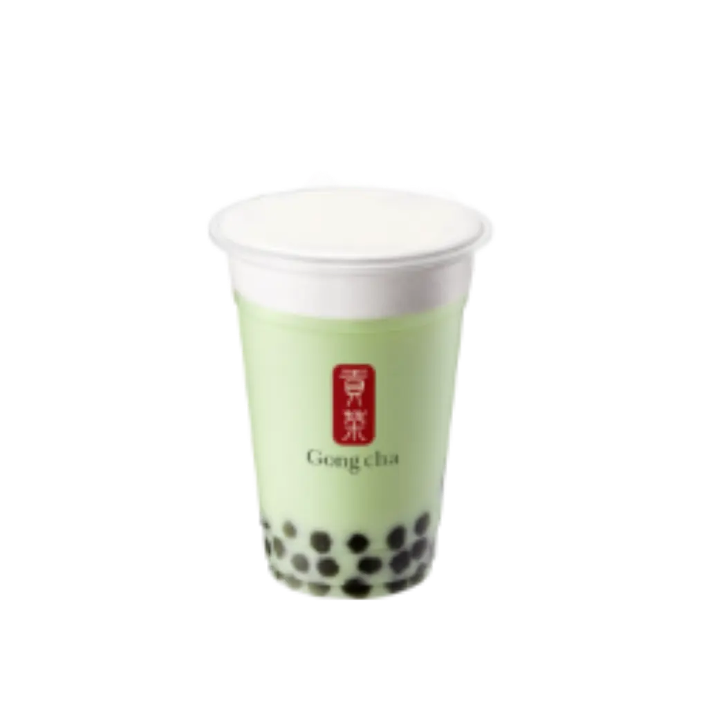 Iced Pistachio Milk Tea with Boba